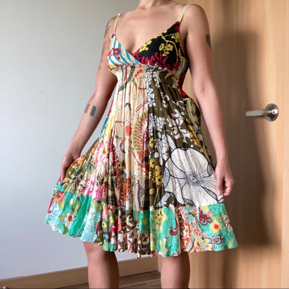 90s Boho Grunge Style Strappy Dress